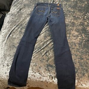 7 For All Mankind Blue Straight Leg Jeans